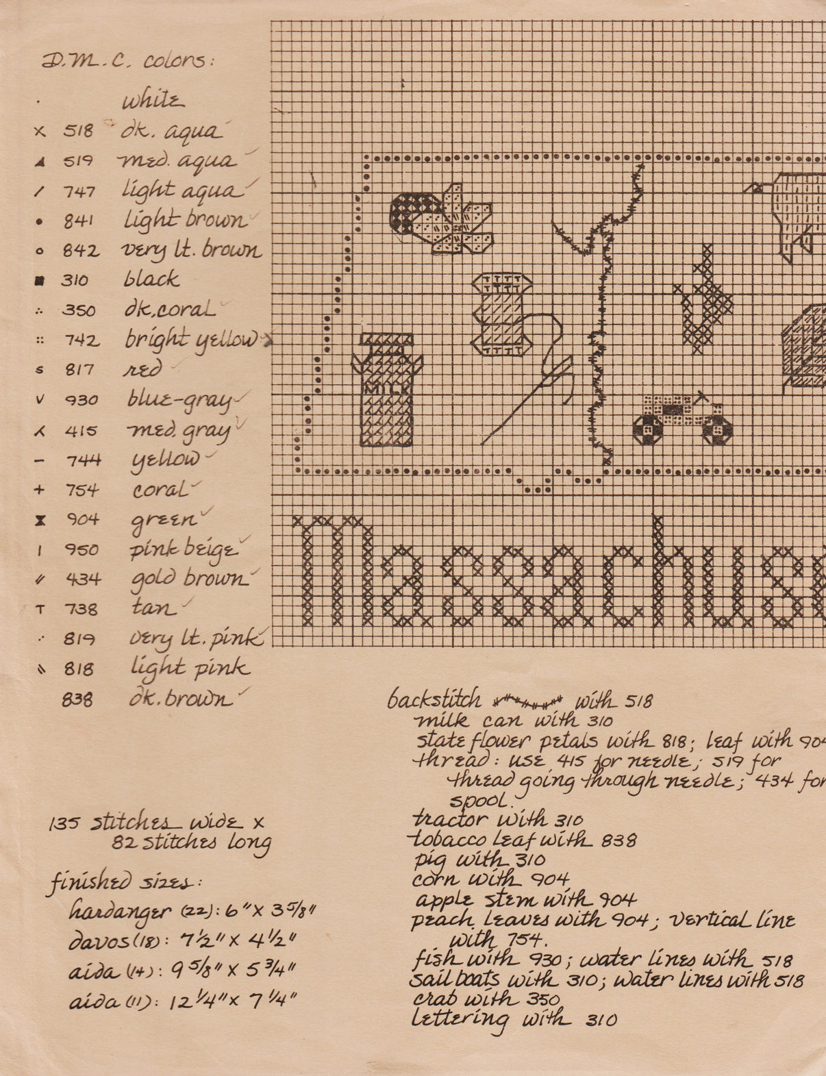 Massachusetts pattern – Sandra's Stitch Stash