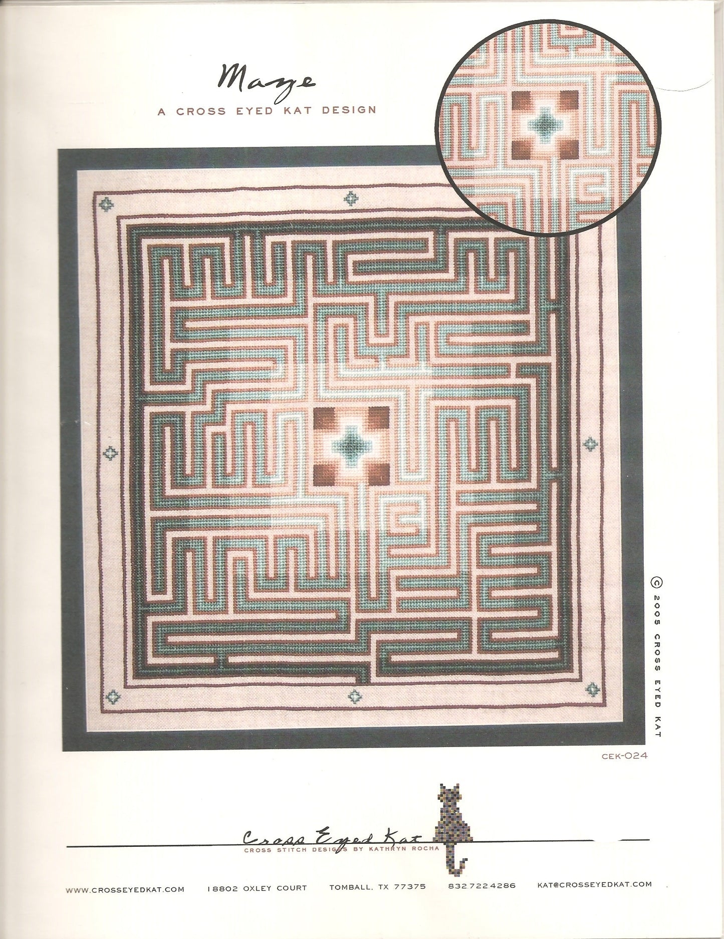 Cross Eyed Kat Maze CEK-024 cross stitch pattern