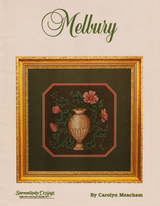 Seendipity Melbury flower vase cross stitch pattern