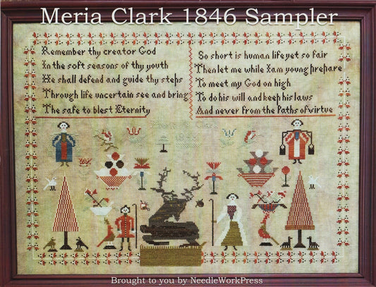 NeedleWorkPress Meria Clark 1846 Sampler cross stitch pattern