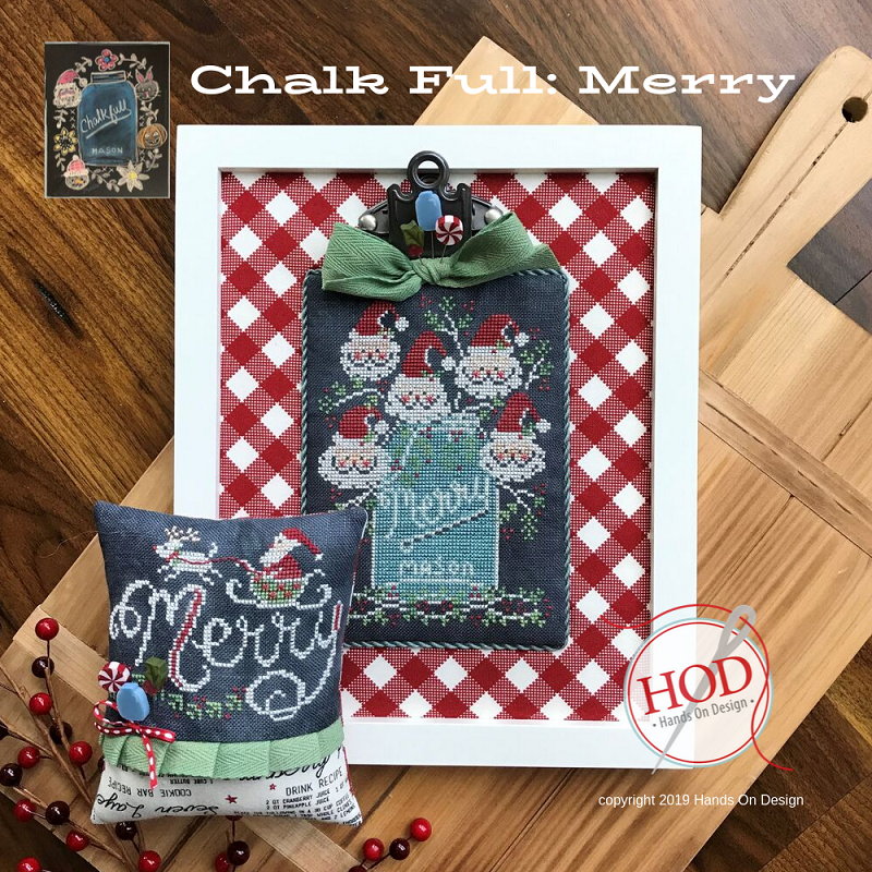 Hands On Design Merry - Chalk Full HD-196 christmas cross stitch pattern