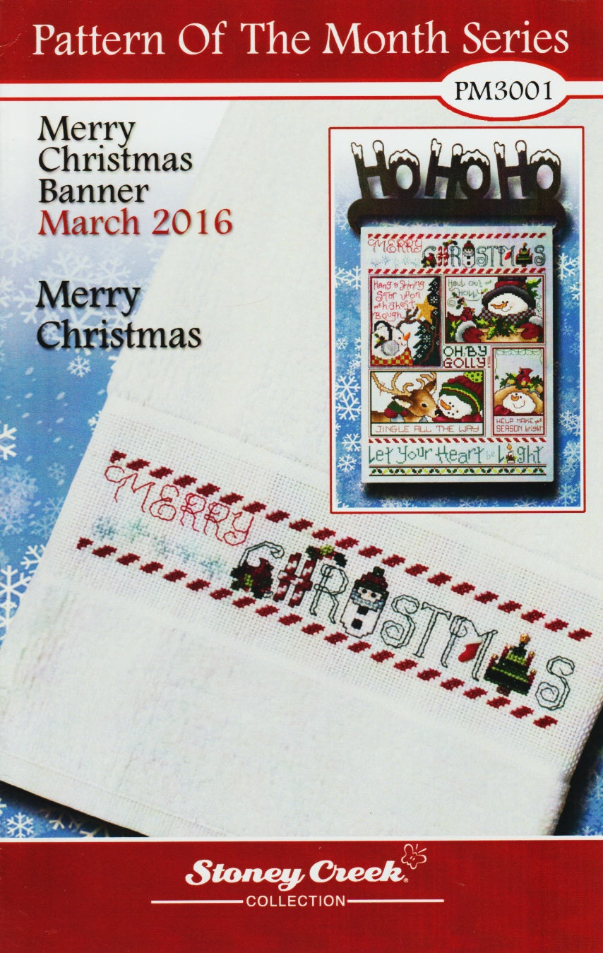 Stoney Creek Merry Christmas Banner PM3001 cross stitch pattern