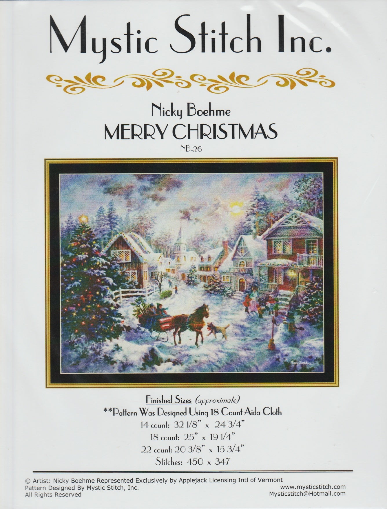 Mystic Stitch Merry Christmas NB-26 cross stitch pattern
