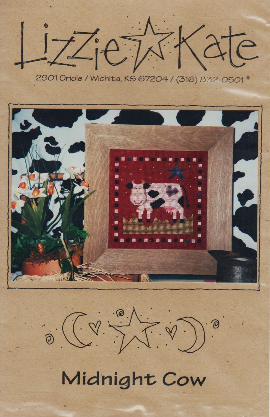 Lizzie Kate Midnight Cow LK016 cross stitch pattern