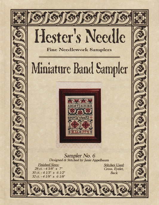 Hester's Needle Miniature Band Sampler No. 6 cross stitch pattern