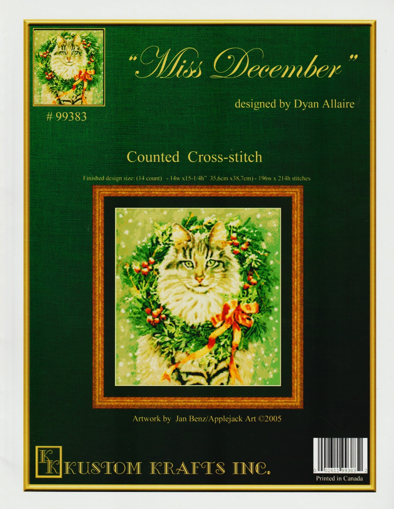 Kustom Krafts Miss December 99383 cross stitch pattern