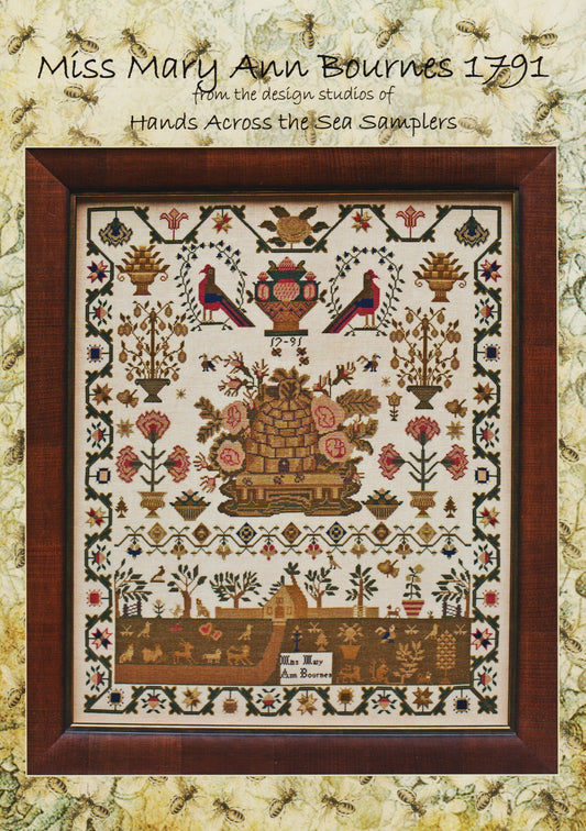 Hands Across The Sea Samplers Miss Mary Ann Bournes 1791 cross stitch pattern