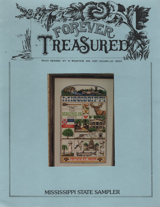 K&D Designs Mississippi State Sampler cross stitch pattern