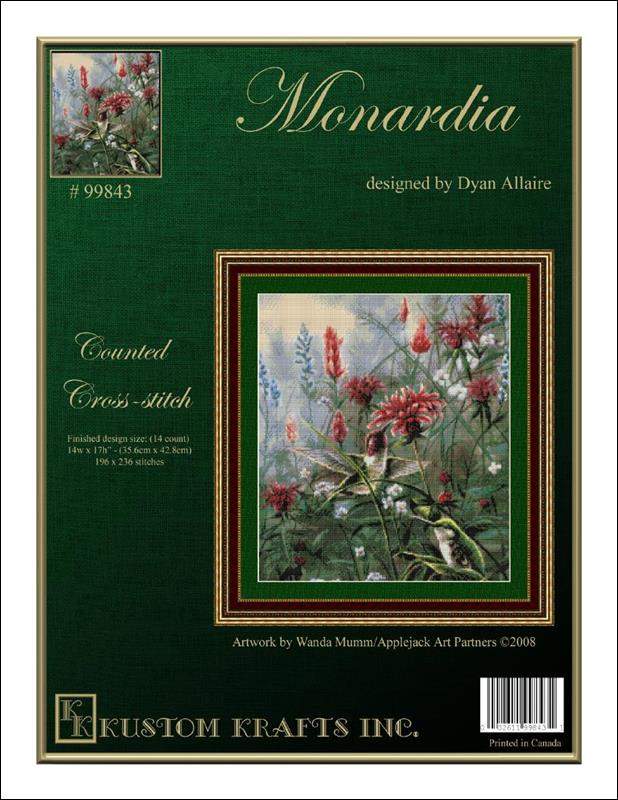 Kustom Krafts Monardia 99843 hummingbird flower cross stitch pattern