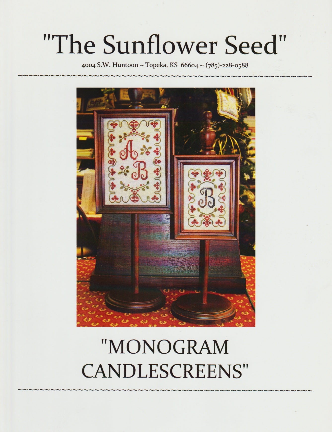 The Sunflower Seed Monogram Candlescreens cross stitch pattern