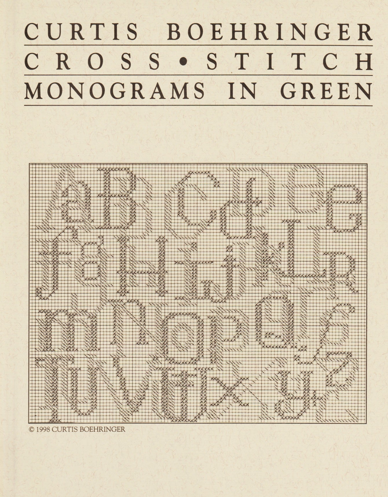 Curtis Boehringer Monograms in Green cross stitch pattern