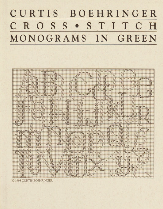 Curtis Boehringer Monograms in Green cross stitch pattern