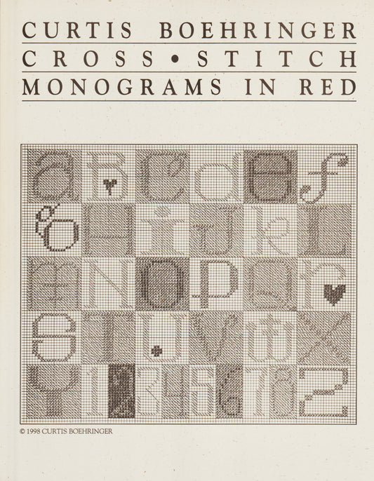 Curtis Boehringer Monograms in Red cross stitch pattern