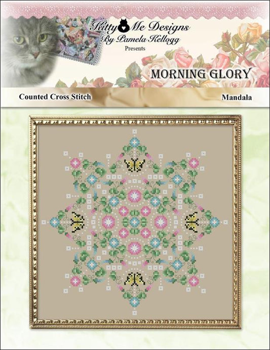 Kitty & Me Morning Glory Mandala cross stitch pattern