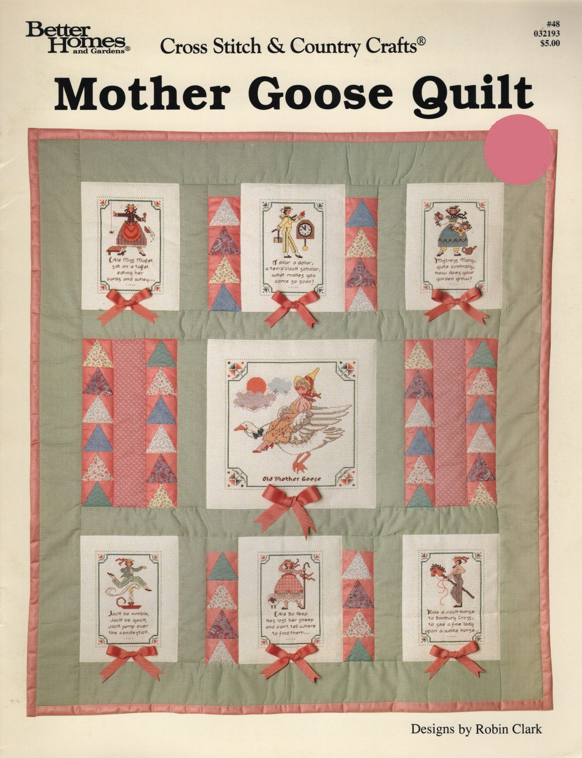 Cross Stitch Country Crafts Craftways Better Homes Mother Goose Quilt 48 cross stitch pattern