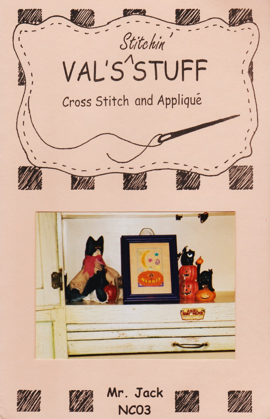 Val's Stuff Mr. Jack halloween pumpkin cross stitch pattern