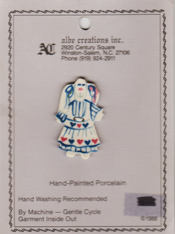 Albe Creations Mrs. Bunny ceramic button