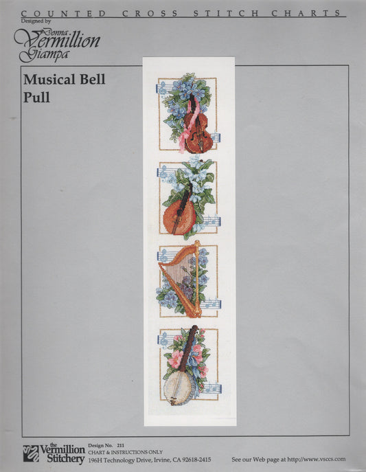 Vermillion Stitchery Musical Bell Pull 211 cross stitch pattern