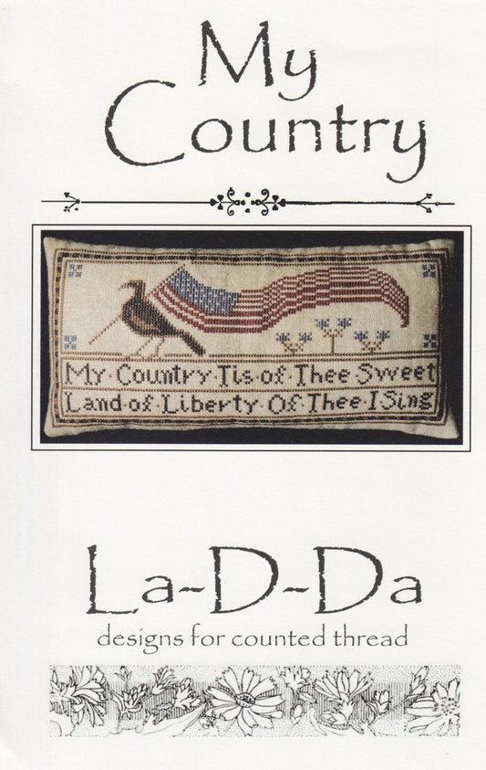 La-D-Da My Country patriotic cross stitch pattern