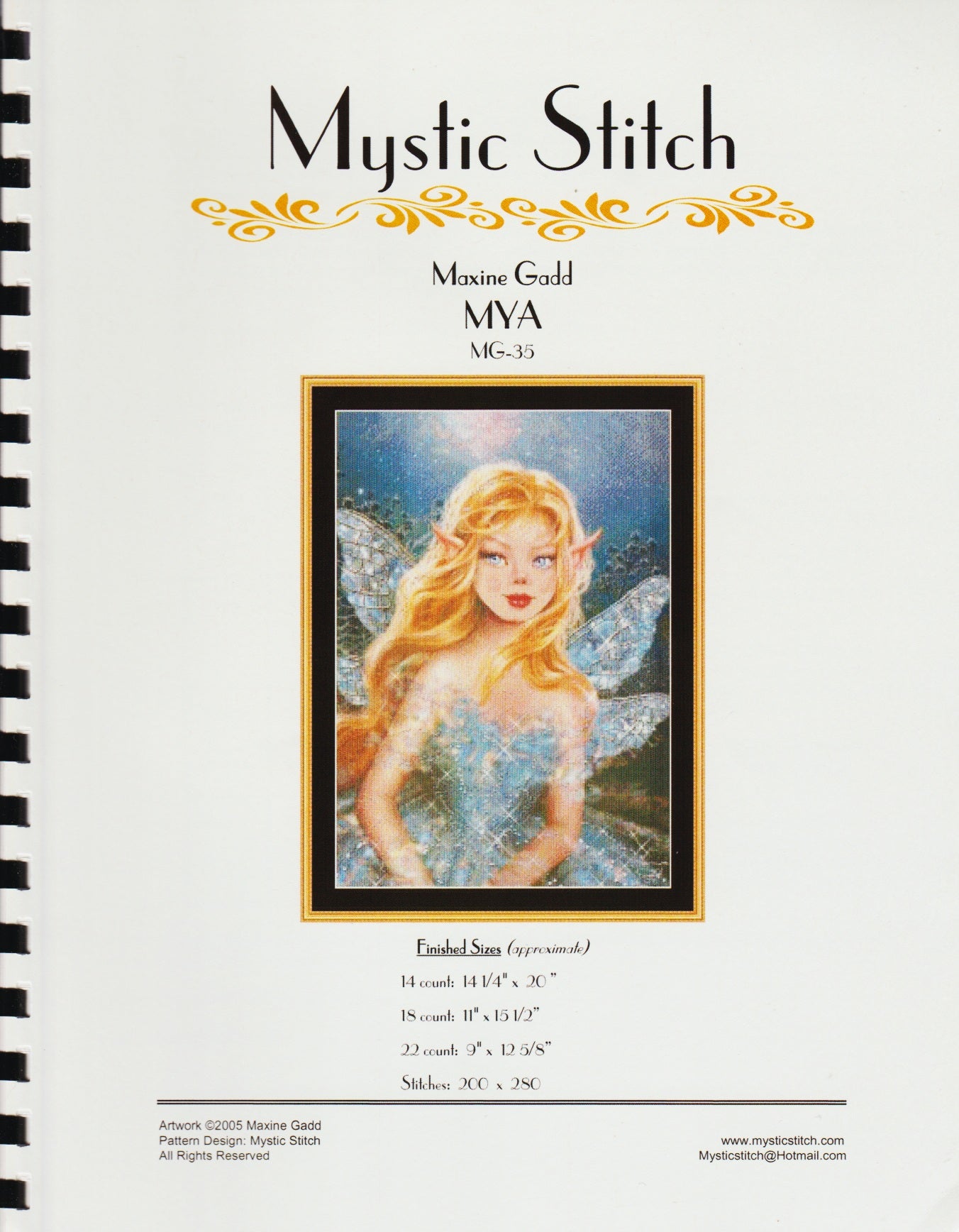 Mstic Stitch Maxine Gadd Mya MG-35 Fairy cross stitch pattern