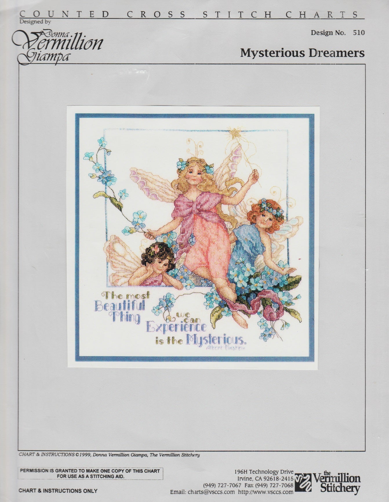 Vermillion Stitchery Mysterious Dreamers 510 cross stitch pattern