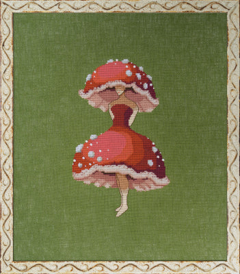 Nora Corbett Miss Forest Mushroom, NC343 cross stitch pattern
