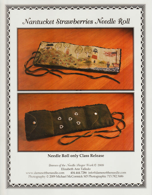 Dames of the Needle Finger Work Nantucket Strawberries Needleroll cross stitch pattern