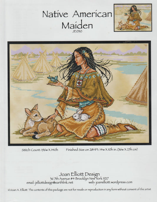 Joan Elliot Native American Maiden JE030 cross stitch pattern