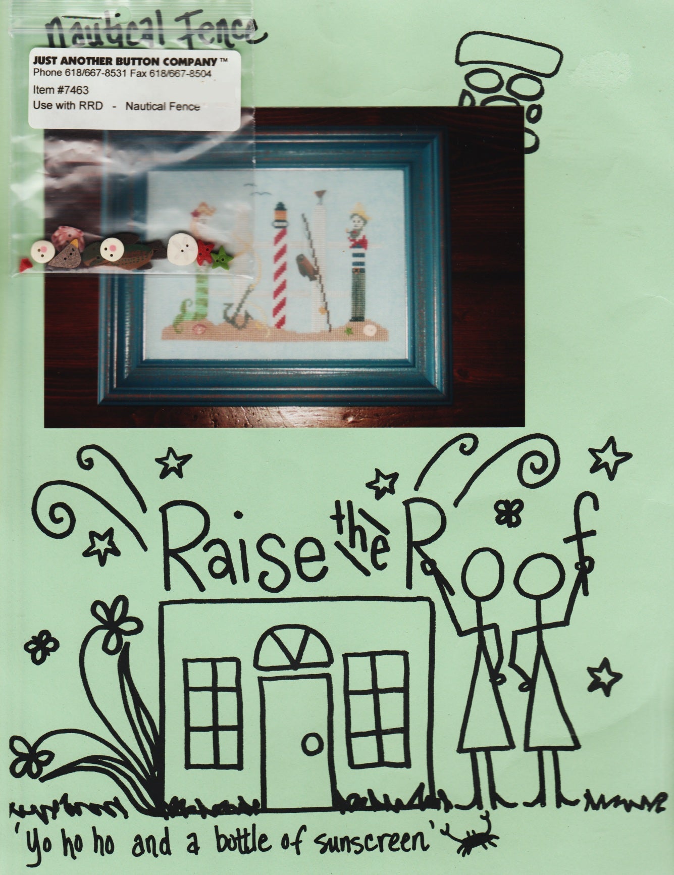 Raise The Roof Nautical Fence beach cross stitch pattern