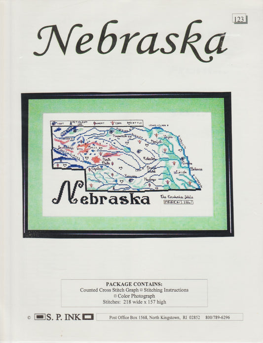 S.P. Ink Nebraska cross stitch pattern