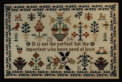 Moira Blackburn Need of Love cross stitch sampler pattern
