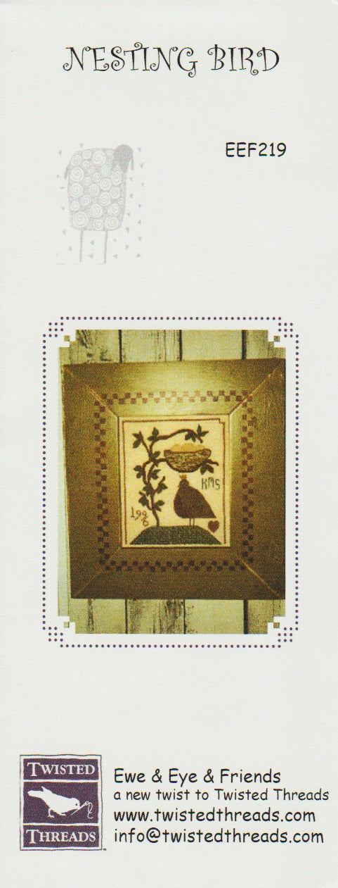 Ewe & Eye Nesting Bird EEF219 cross stitch pattern