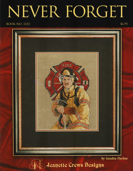 Jeanette Crews Never Forget 1232 firemen fireman cross stitch pattern