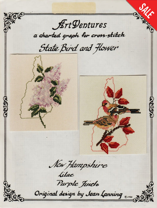 New Hampshire State Bird And Flower Pattern Pattern