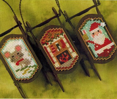 Lizzie Kate Night Before Christmas Sleds S121 cross stitch pattern