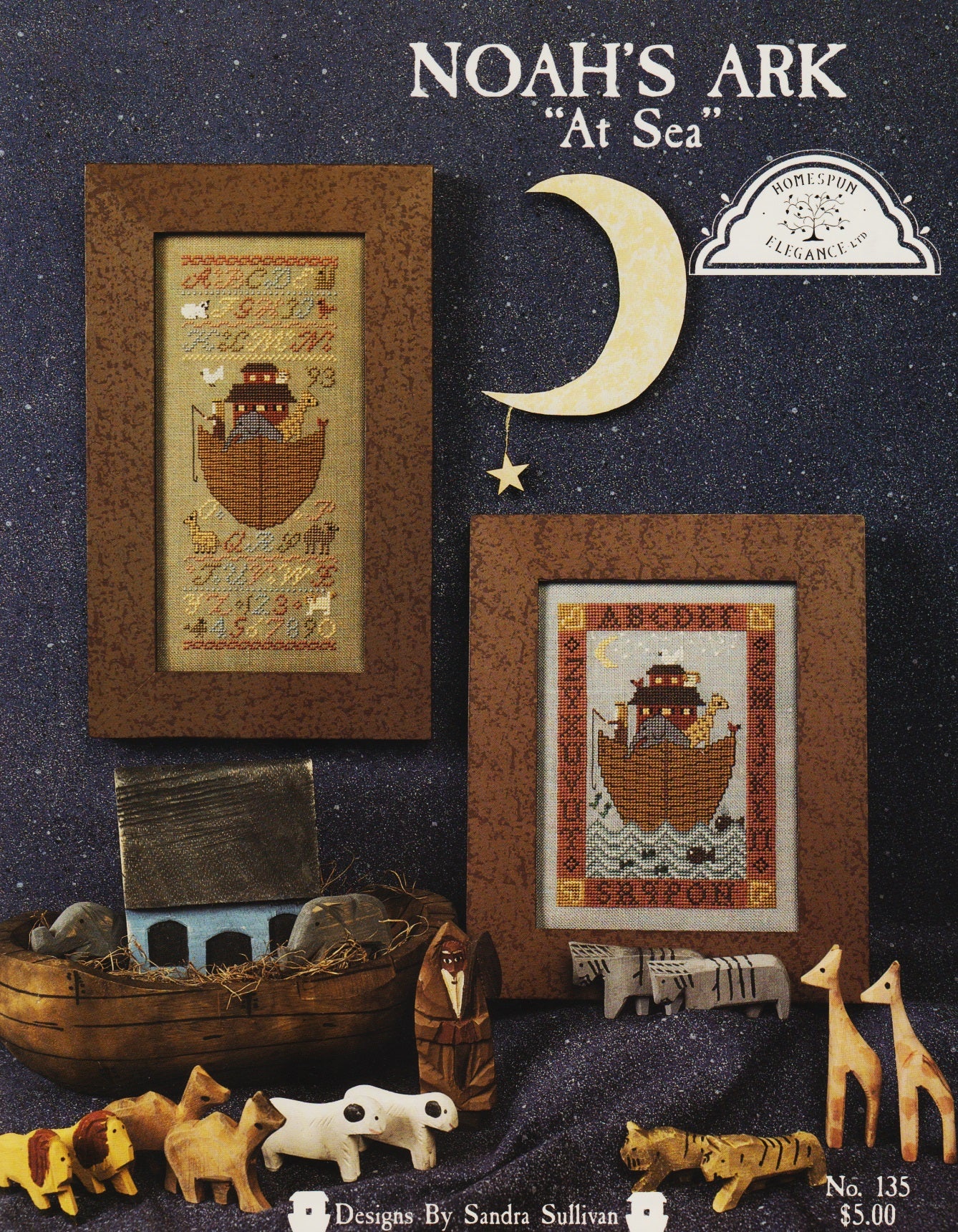 Homespun Elegance Noah's Ark 'At Sea' 135 cross stitch pattern