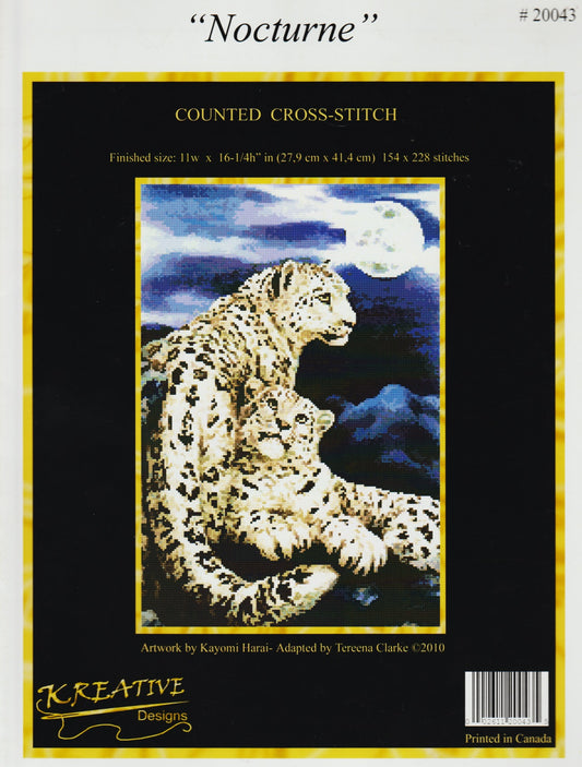 Kustom Krafts Nocturne 20043 leopard cross stitch pattern