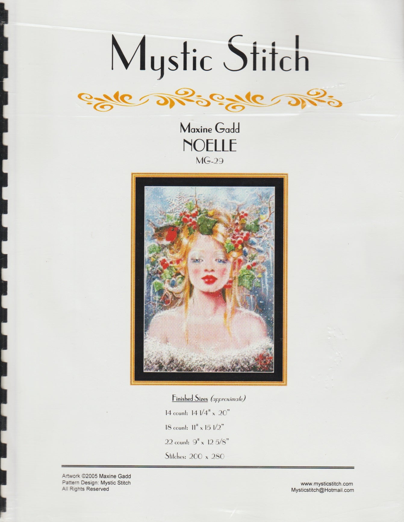 Mystic Stitch Noelle Maxine Gadd cross stitch pattern