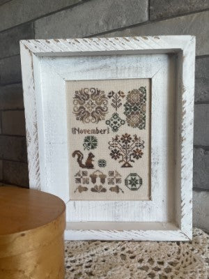 From The Heart November Quaker cross stitch pattern