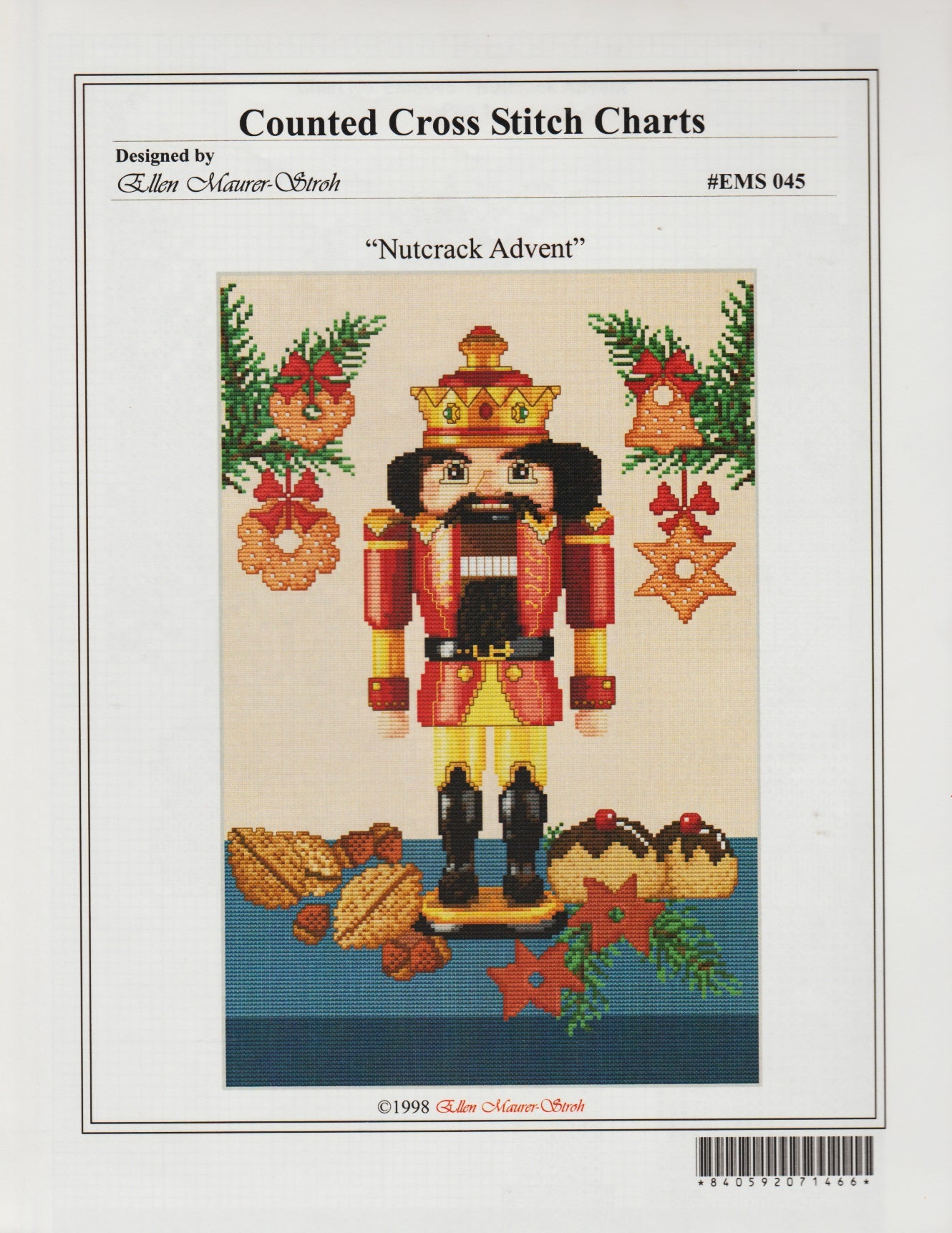 Ellen Maurer Stroh Nutcrack Advent christmas cross stitch pattern