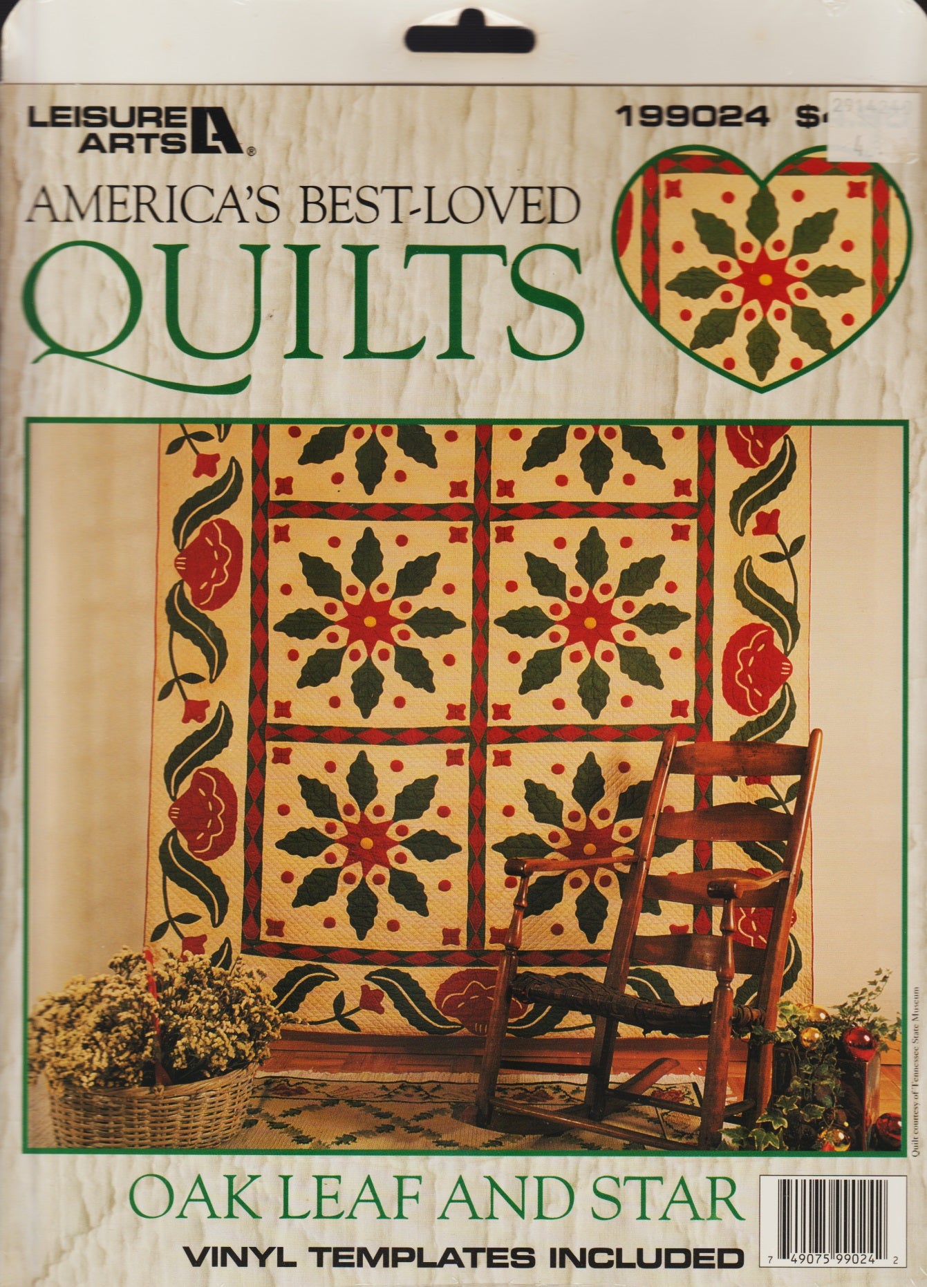 Leisure Arts Oak Leaf and Star Quilt pattern 199024 cross stitch pattern