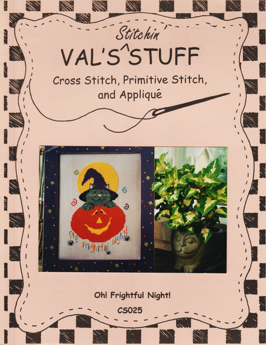 Val's Stuff Oh! Frightful Night! CS025 halloween cross stitch pattern