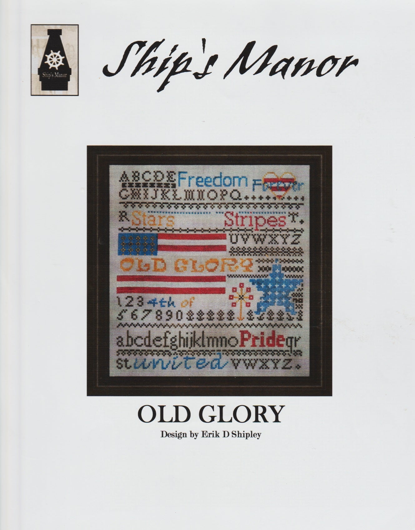 Ship's Manor Old Glory patriotic flag cross stitch pattern