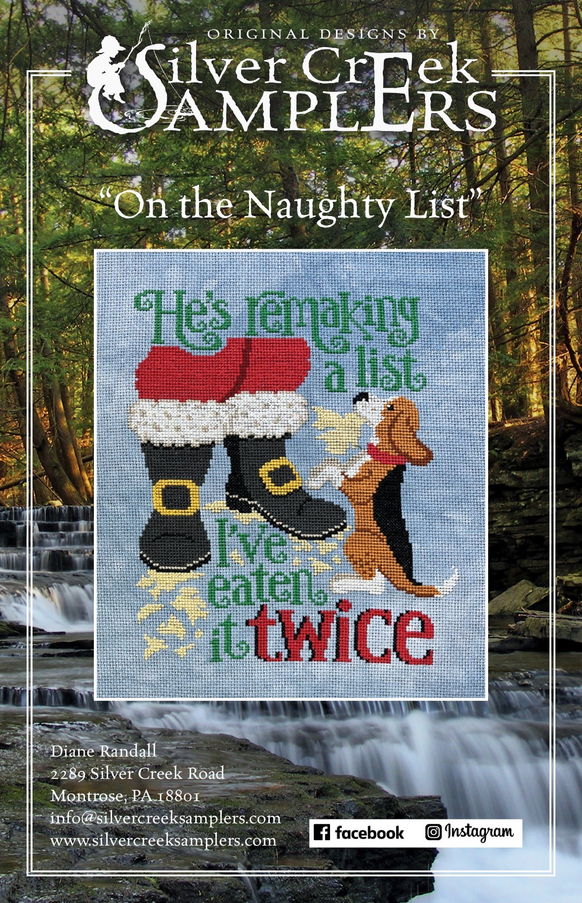 Silver Creek Samplers On The Naughty List santa cross stitch pattern