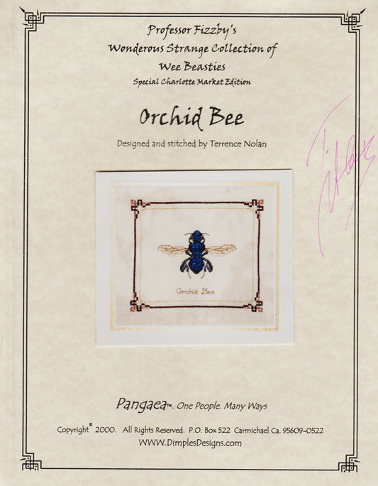 Dimples Designs Terrence Nolan Orchid Bee Wee Beasties cross stitch pattern