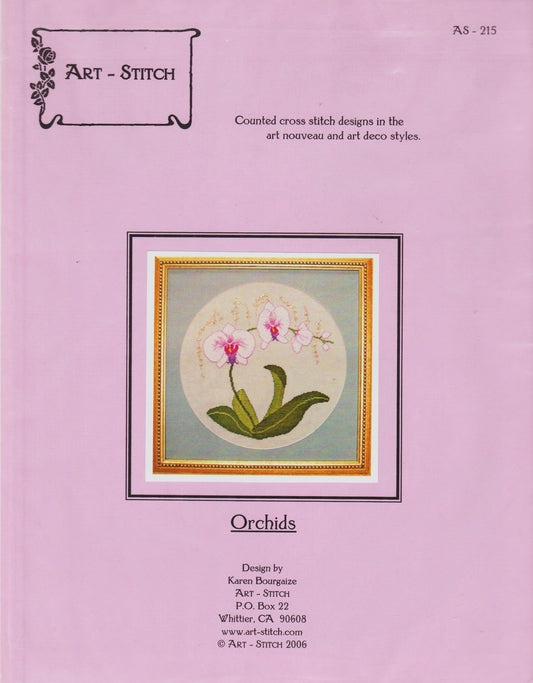 Art-Stitch Orchids art nouveau flower AS-215 cross stitch pattern