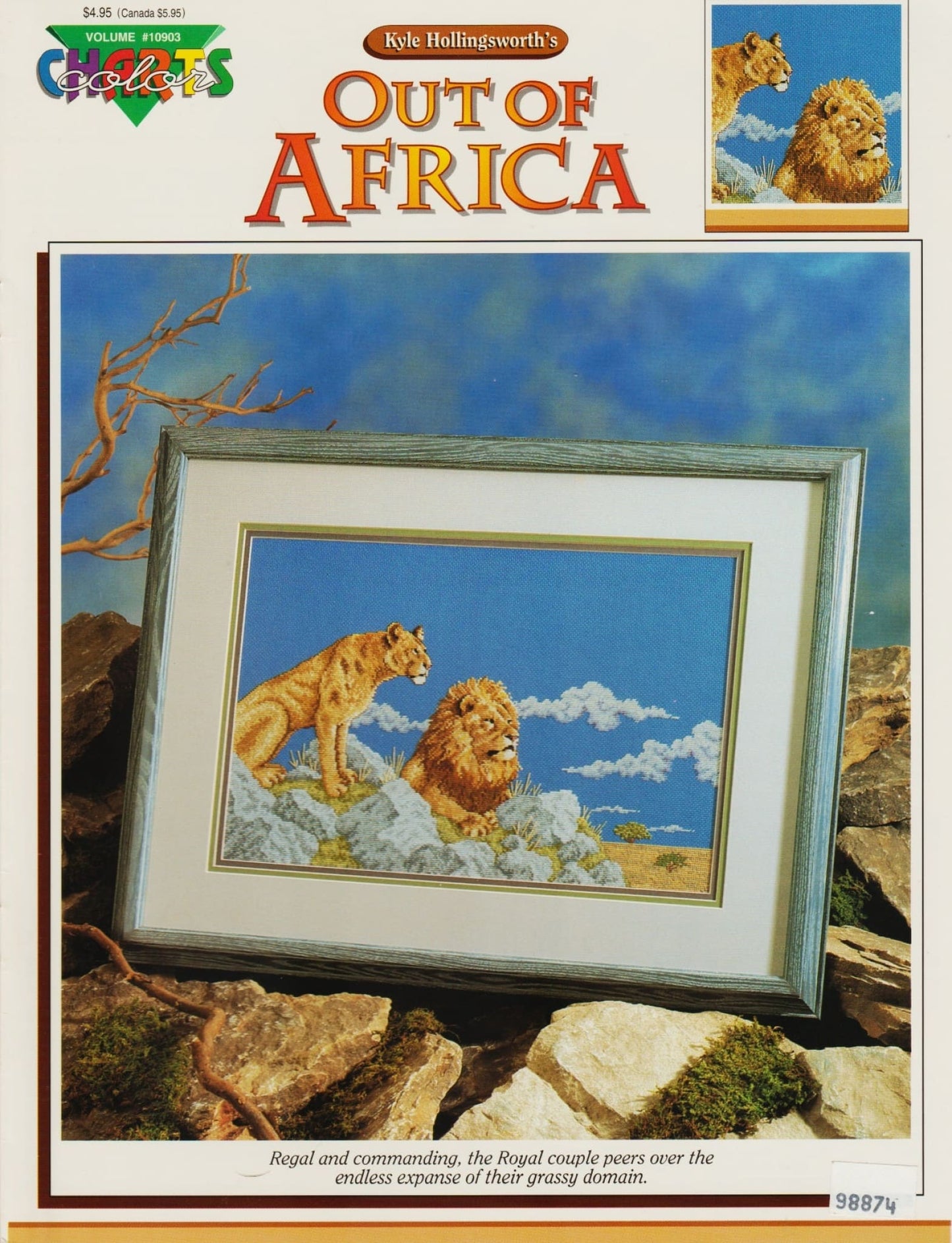 Color Charts Out of Africa 10903 lion cross stitch pattern