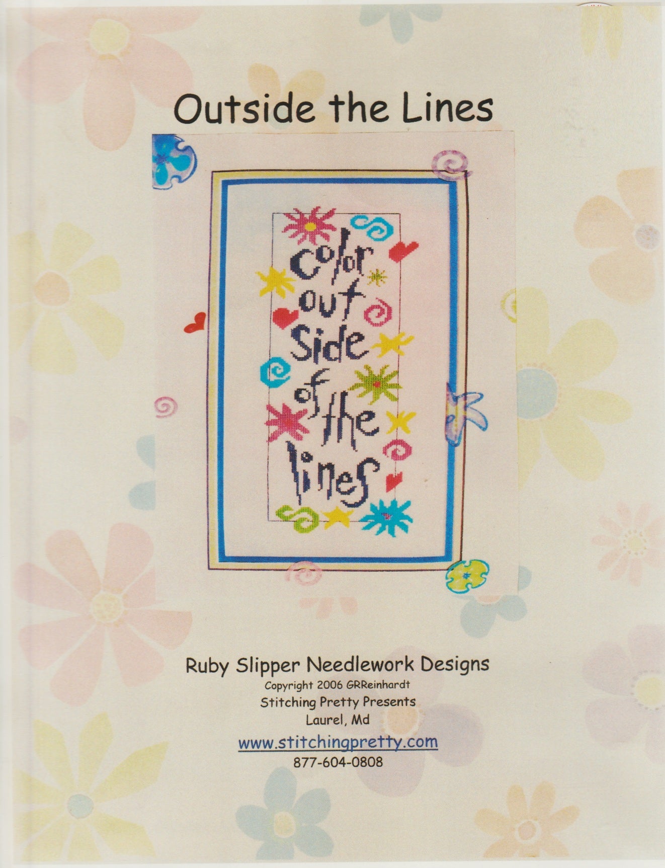 Ruby Slipper Needlework Designs Outside The Lines cross stitch patter