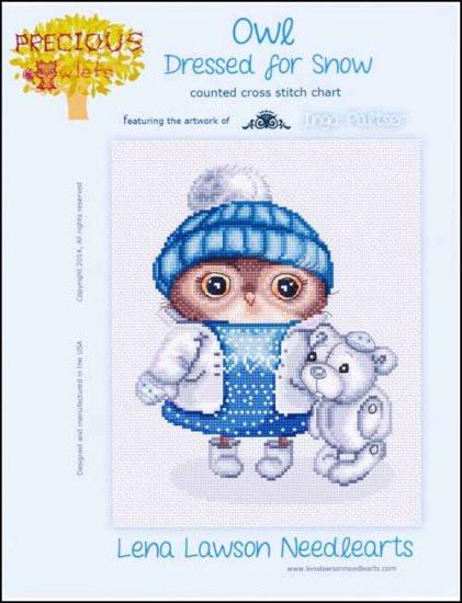 Lena Lawson Owl Dressed for Snow cross stitch pattern
