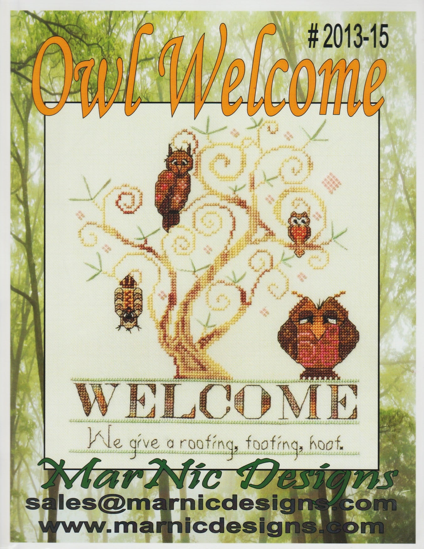 MarNic Owl Welcome 2013-15 cross stitch pattern
